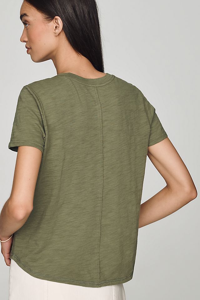 Pilcro Bennie Cotton Slim Crew-Neck Tee