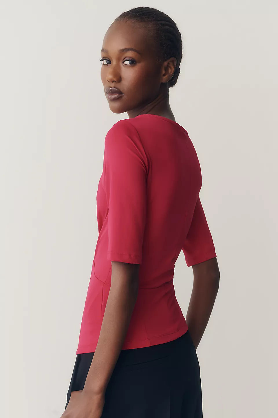 Maeve Ruched Boat-Neck Top
