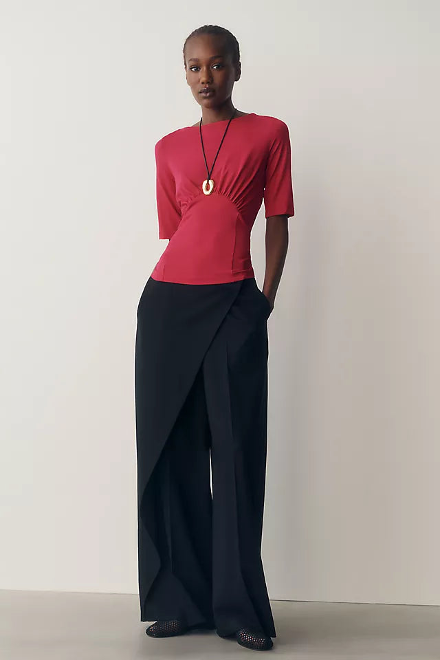 Maeve Ruched Boat-Neck Top