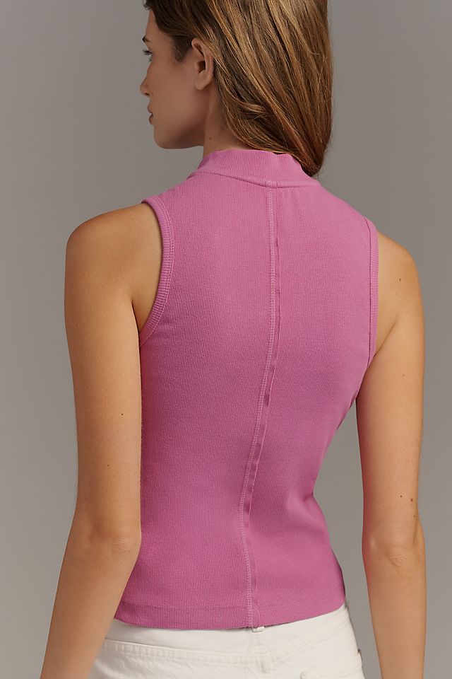 By Anthropologie Sleeveless 3D Floral Appliqué Top