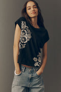 By Anthropologie Embroidered Topanga Tee