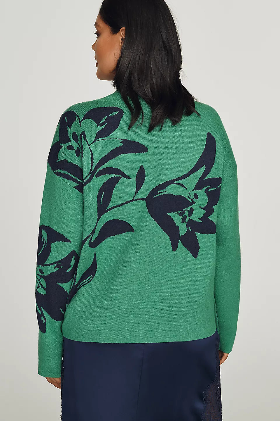 Maeve Carys Mock-Neck Sweater Solid Black