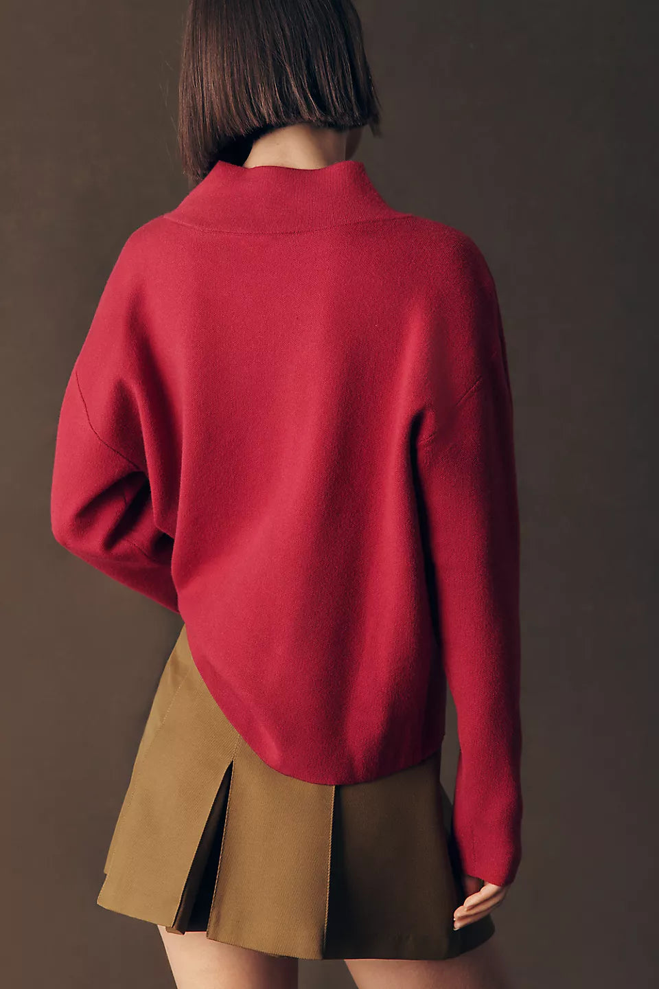 Maeve Carys Mock-Neck Sweater Solid Black
