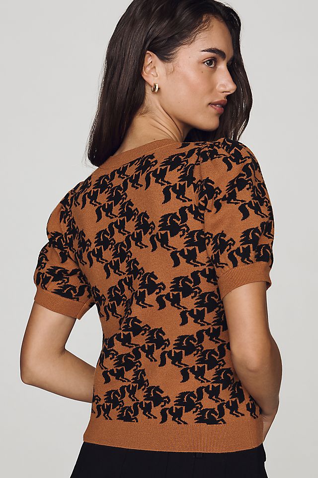 Maeve Maxine Puff-Sleeve Sweater Tee