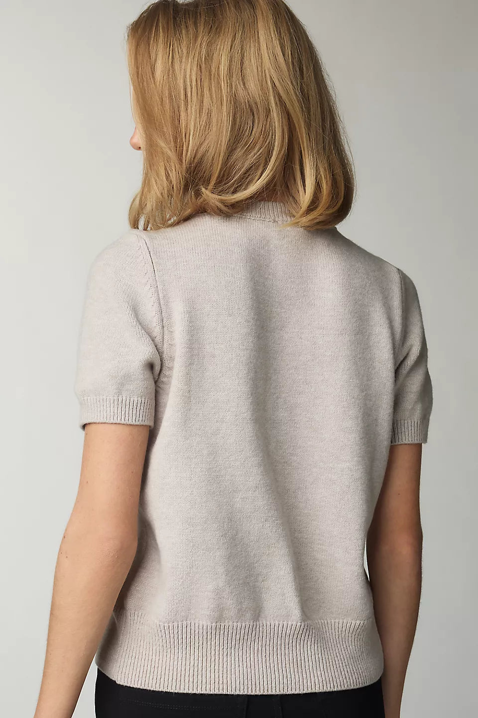 Maeve Short-Sleeve Crew-Neck Cardigan Sweater