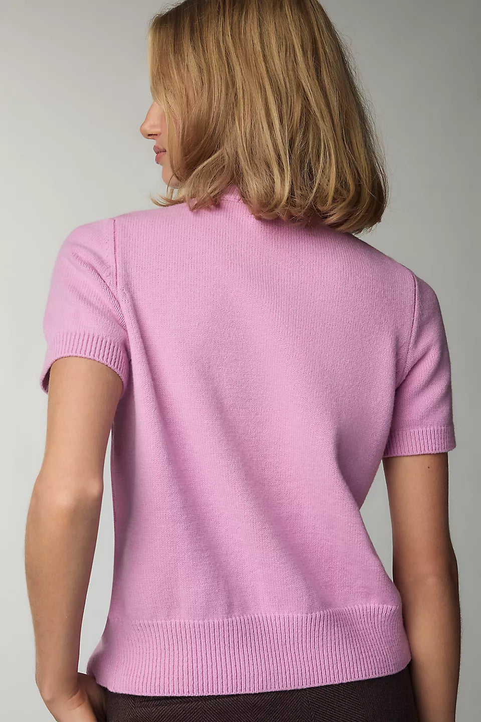 Maeve Short-Sleeve Crew-Neck Cardigan Sweater