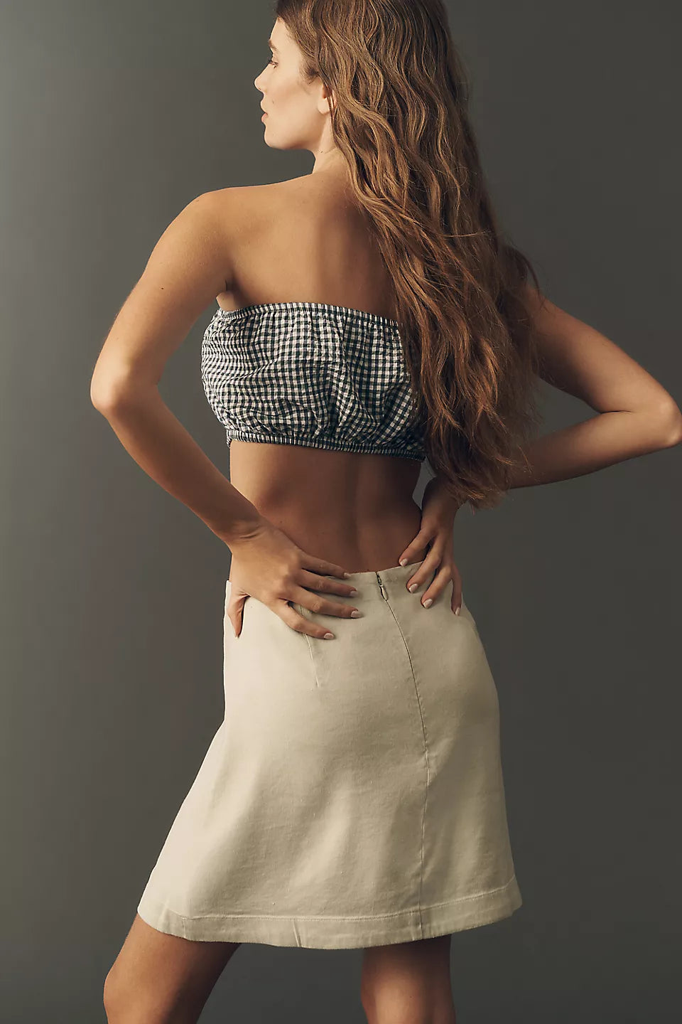 Maeve Linen Stretch Mini Skirt