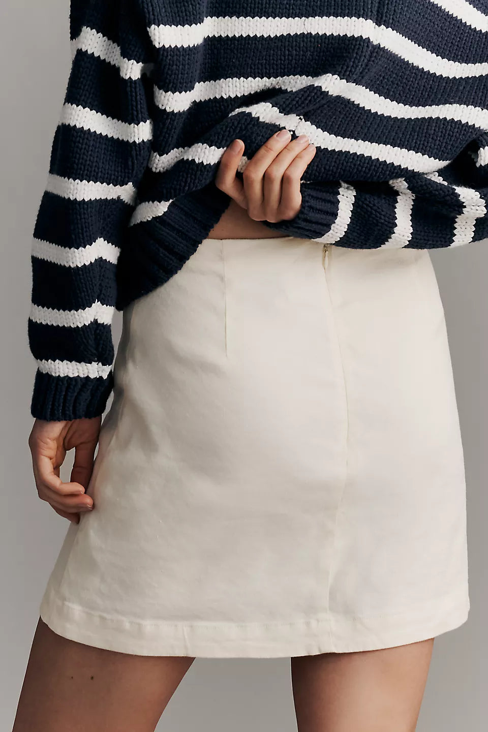 Maeve Linen Stretch Mini Skirt