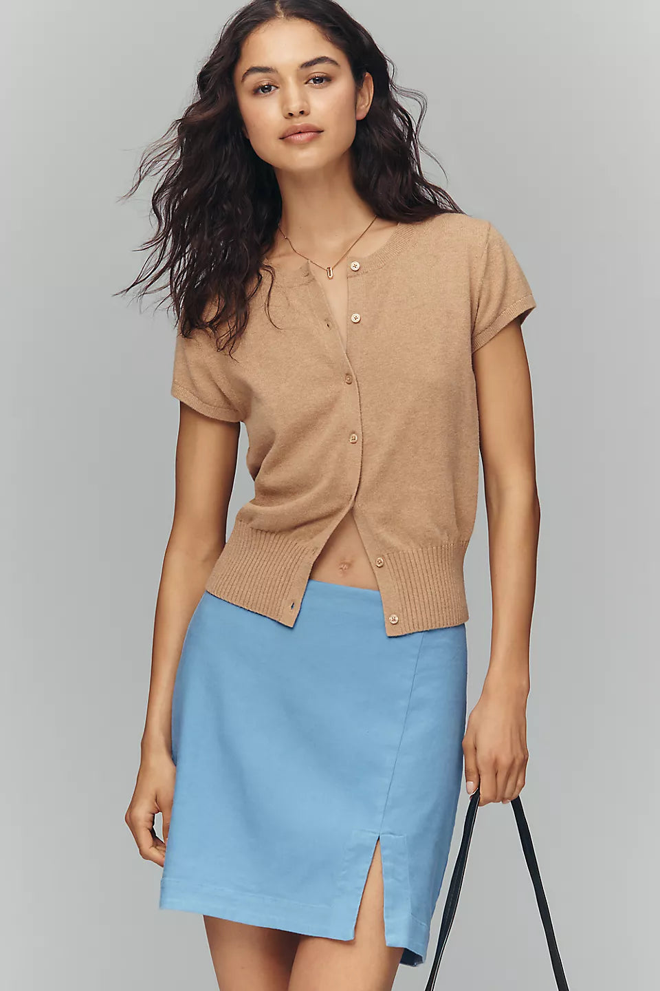 Maeve Linen Stretch Mini Skirt