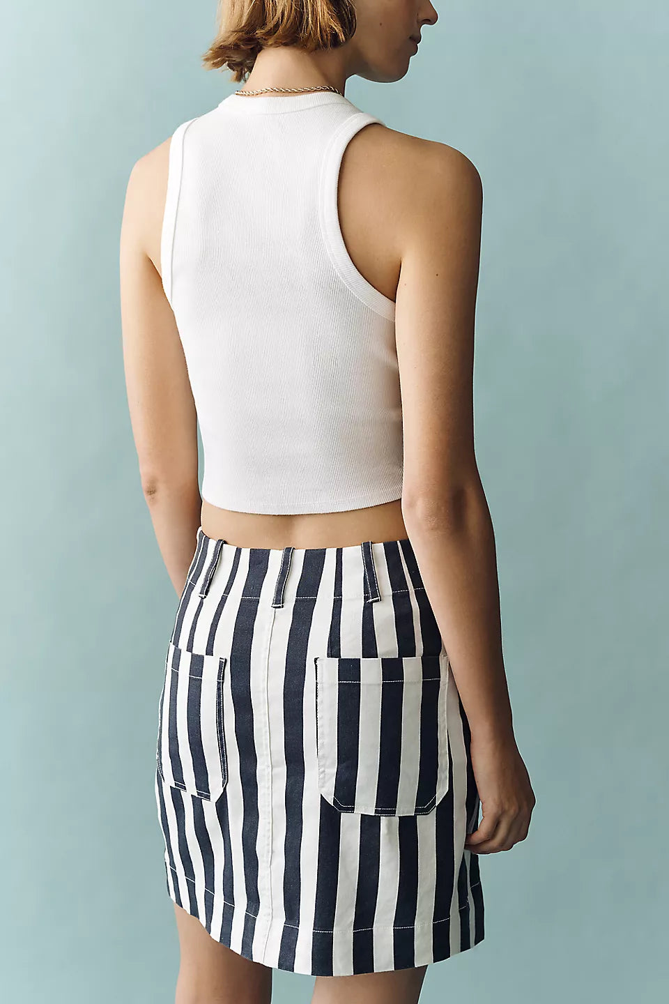 Maeve Colette Linen Stretch Mini Skirt Cherry Tomato