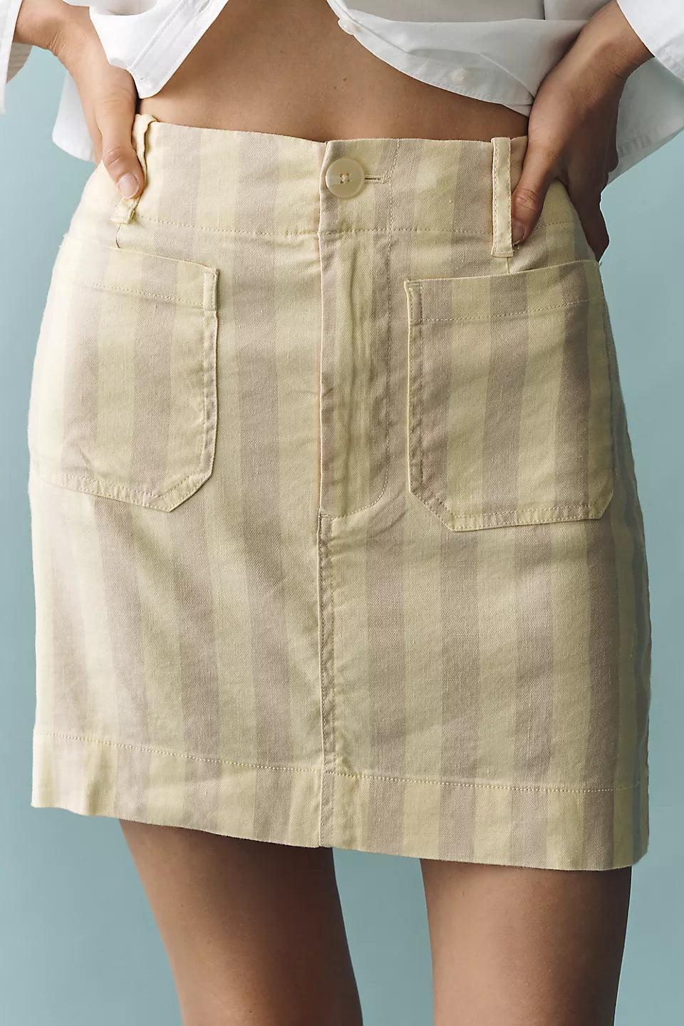 Maeve Colette Linen Stretch Mini Skirt Cherry Tomato
