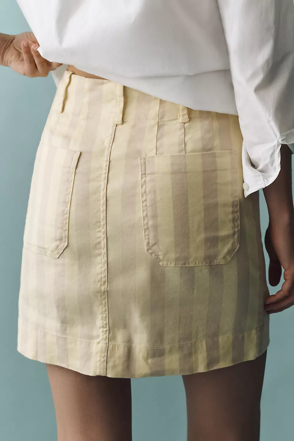 Maeve Colette Linen Stretch Mini Skirt Cherry Tomato