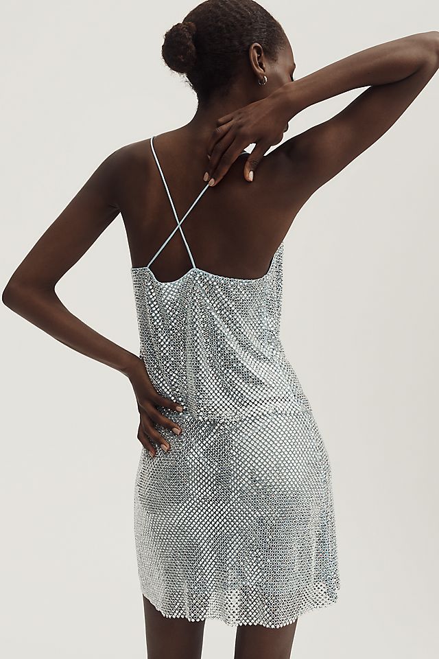 Retrofete Pax Embellished Mini Skirt Glace/Silver