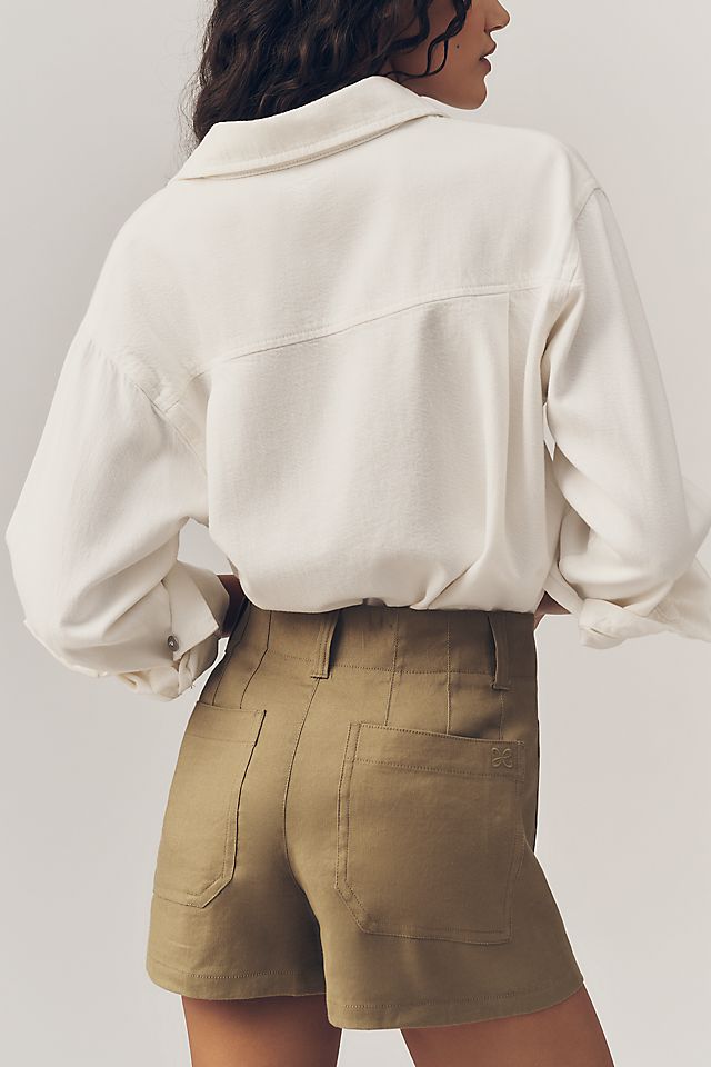 Maeve Colette Linen Stretch High-Rise Shorts