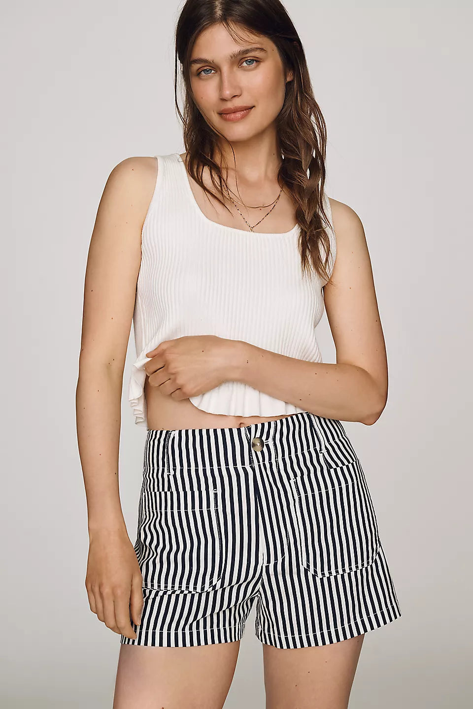 Maeve Colette Linen Stretch High-Rise Shorts