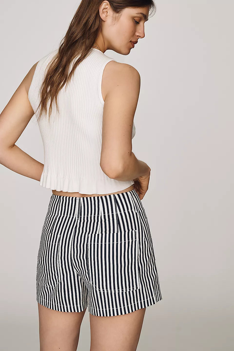 Maeve Colette Linen Stretch High-Rise Shorts