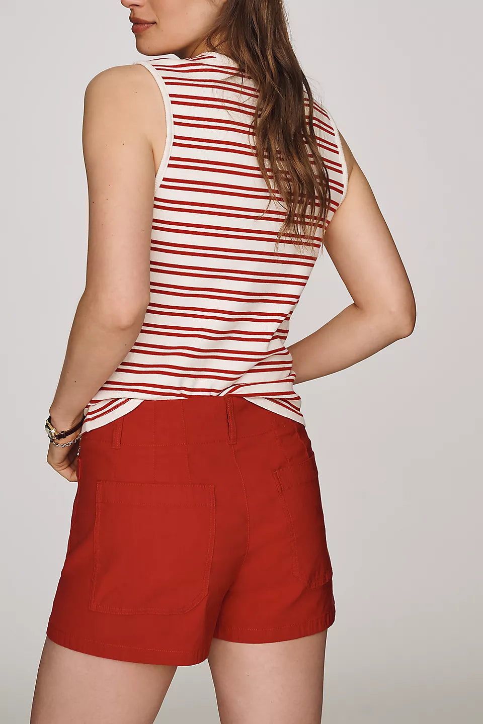 Maeve Colette High-Rise Shorts Camel