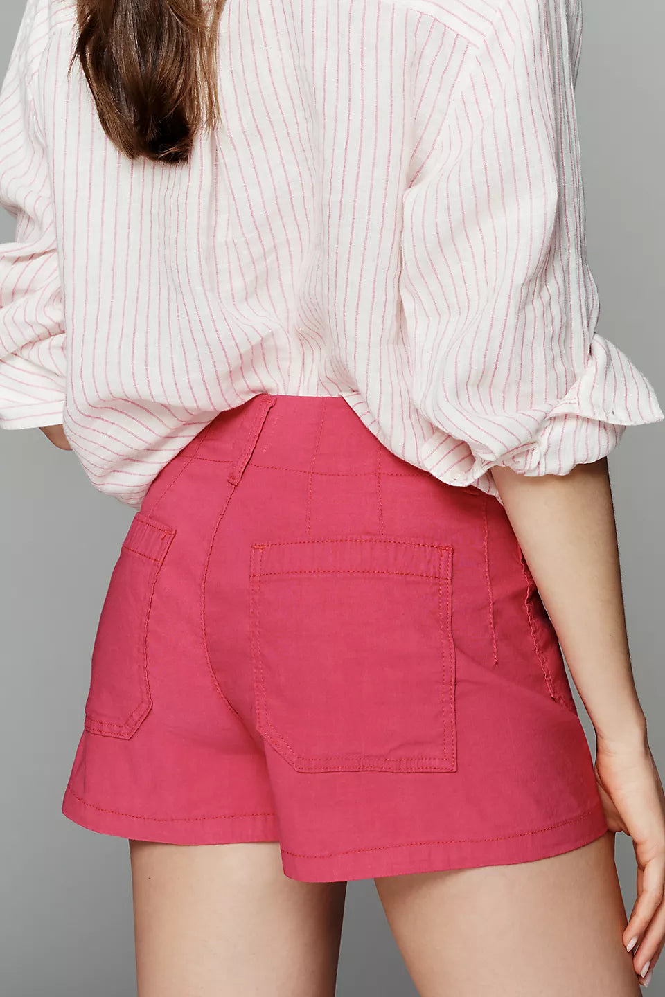 Maeve Colette High-Rise Shorts Camel