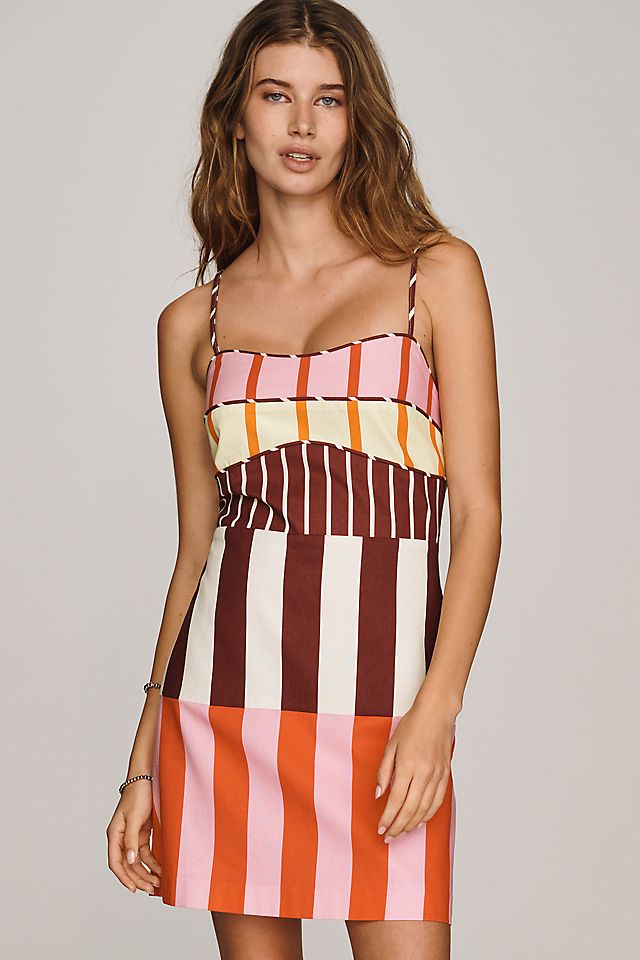 English Factory 100% Cotton Mixed-Print Mini Dress