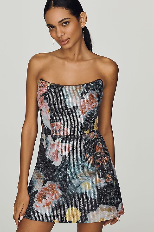 Dress The Population Amity Dress Black Floral