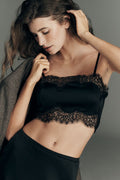 Lyrebird Silky Lace Bra Top Black Onyx