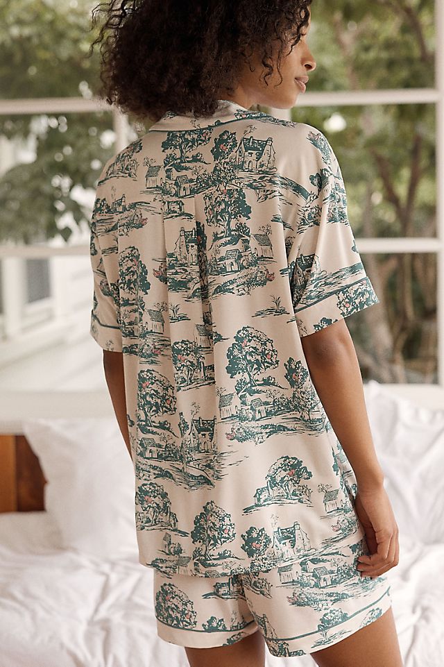 LyreBird Briar Short Sleeve Pajama Shirt in ModaLuxe Cream
