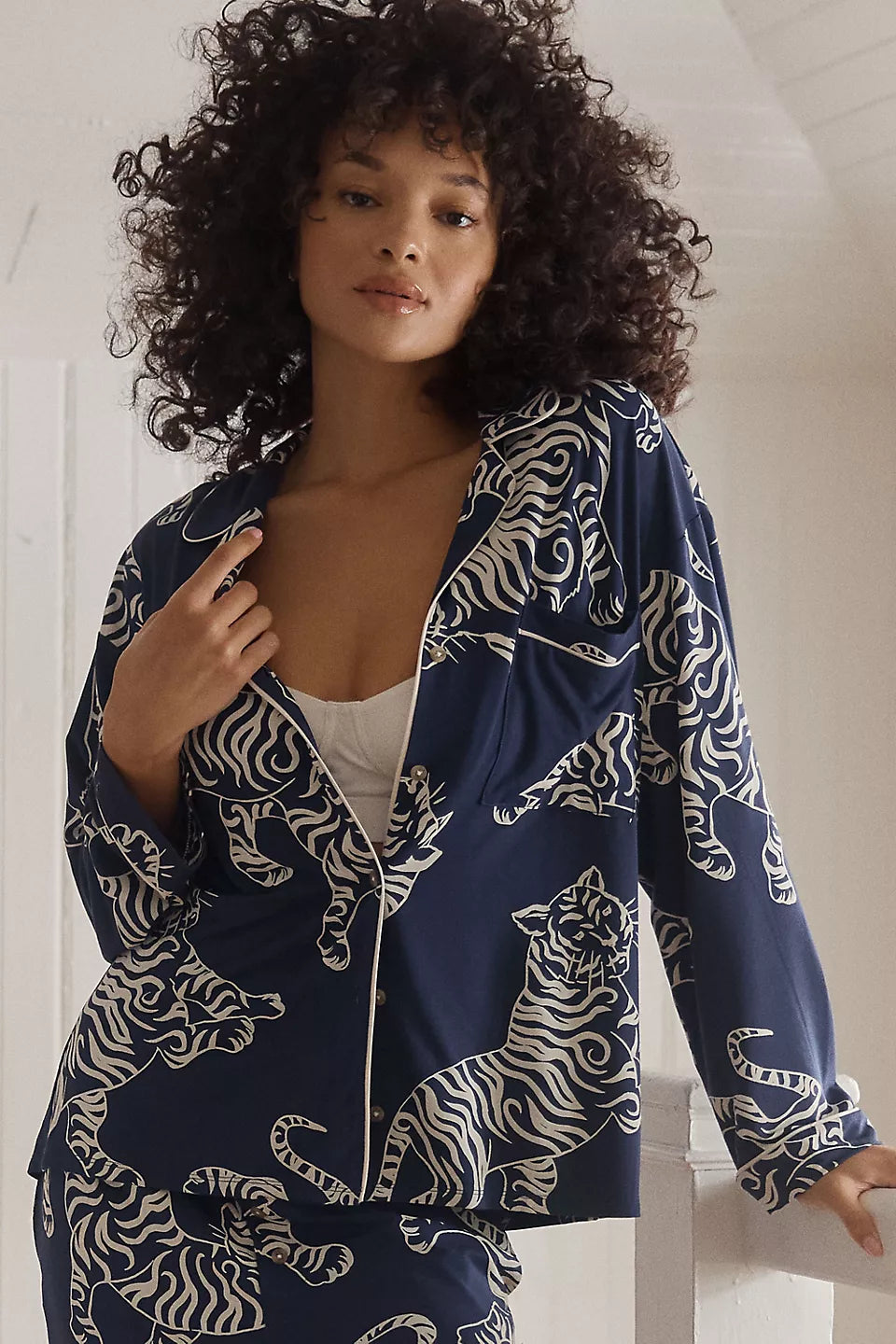 Lyrebird Briar Long-Sleeve Pajama Shirt ModaLuxe