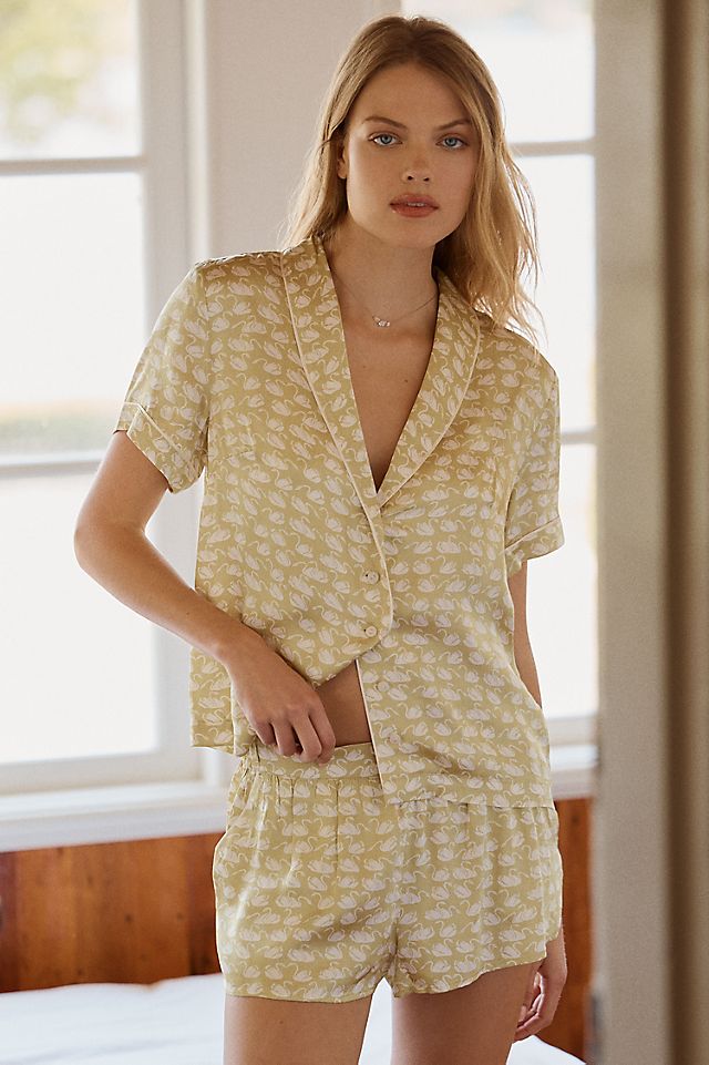 Lyrebird Neela Pajama Top in LB Silky Chartreuse