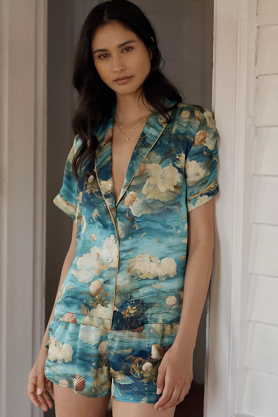 Lyrebird Neela Pajama Top in LB Silky Chartreuse