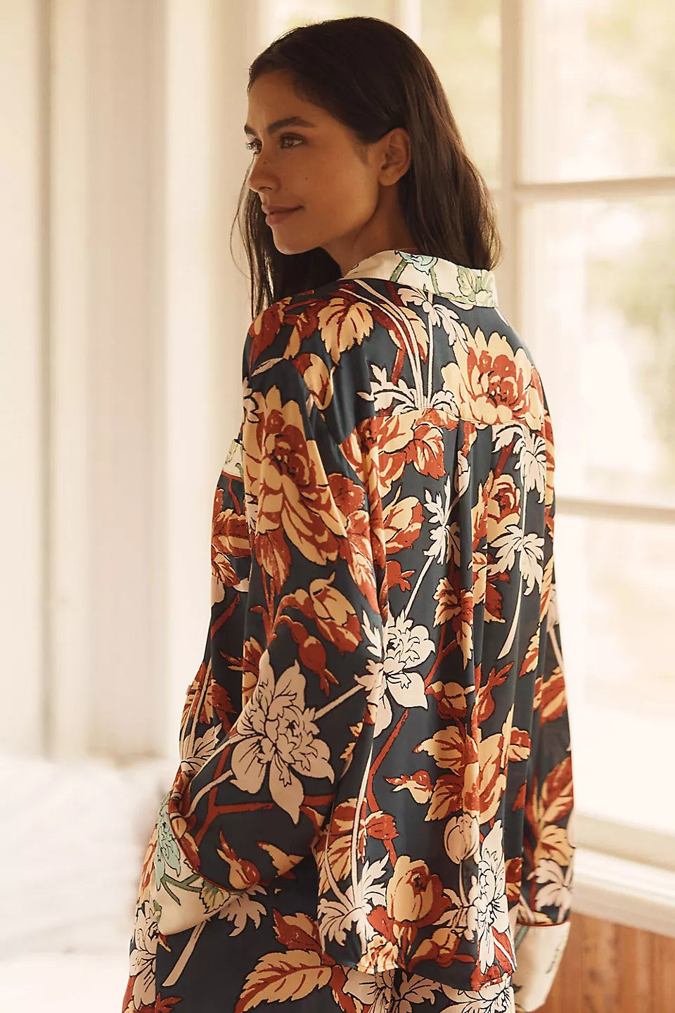 Lyrebird Neela Oversized Pajama Shirt in LB Silky