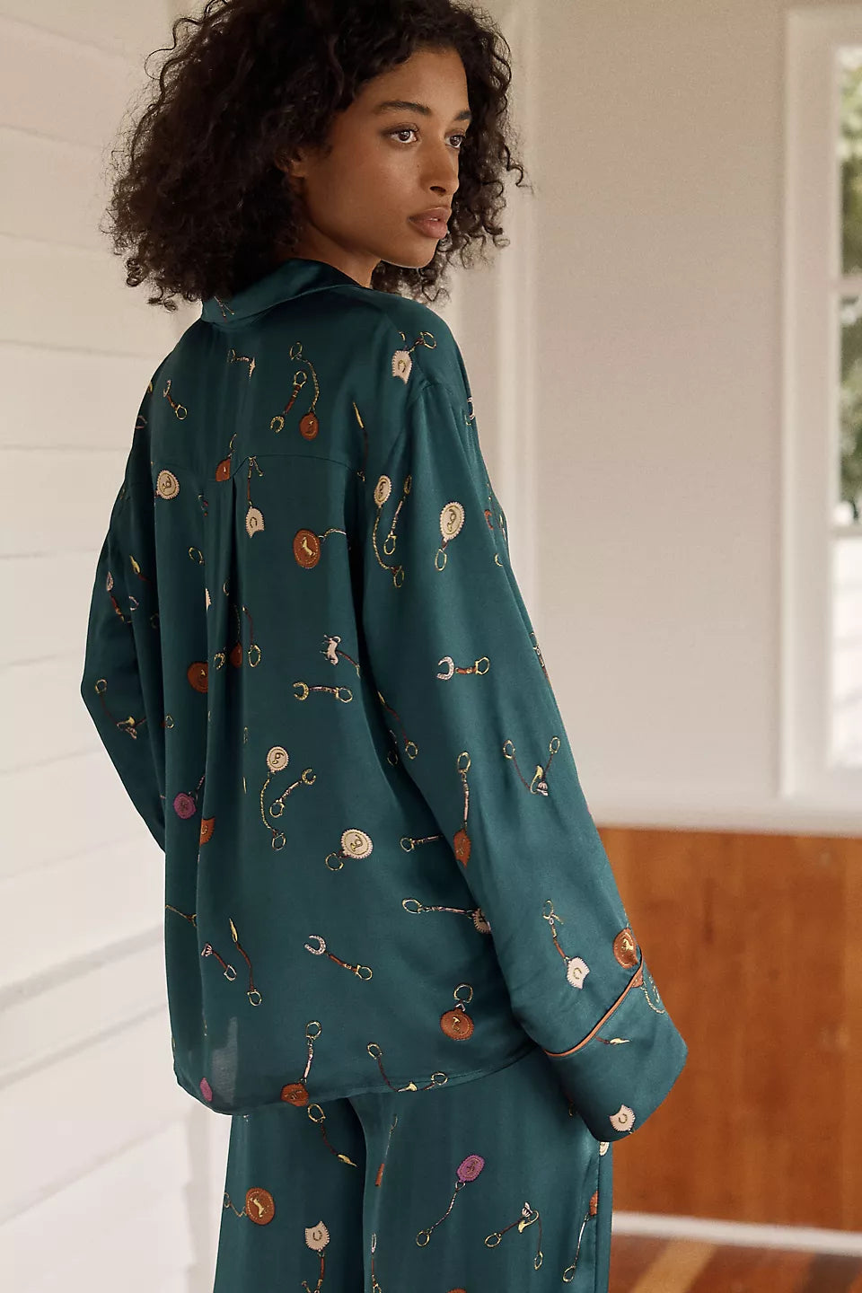 Lyrebird Neela Oversized Pajama Shirt in LB Silky