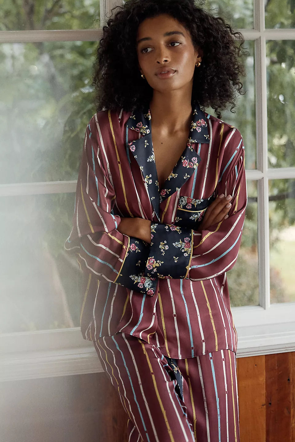 Lyrebird Neela Oversized Pajama Shirt in LB Silky