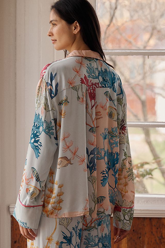 Lyrebird Neela Oversized Pajama Shirt in LB Silky