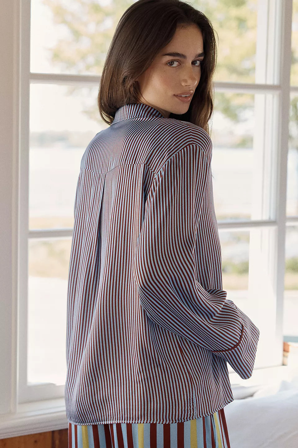 Lyrebird Neela Oversized Pajama Shirt in LB Silky