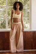 Lyrebird Wide-Leg Boxer Pants Neutral Stripe