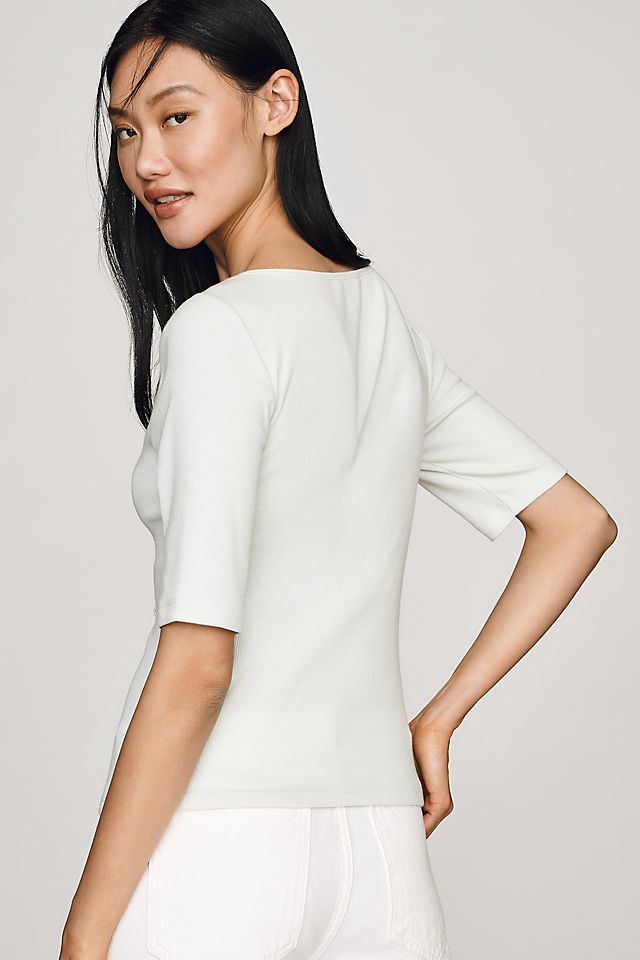Maeve V-Neck Henley T-Shirt