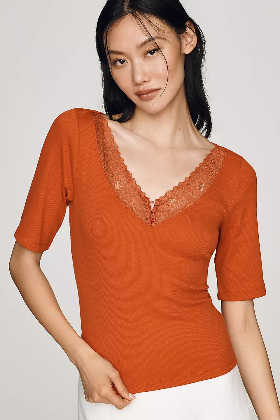 Maeve V-Neck Henley T-Shirt