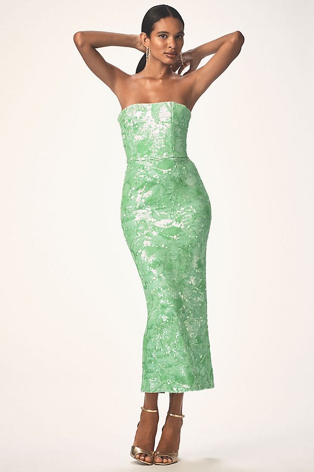 Helsi Leslie Strapless Stretch Sequin Midi Dress