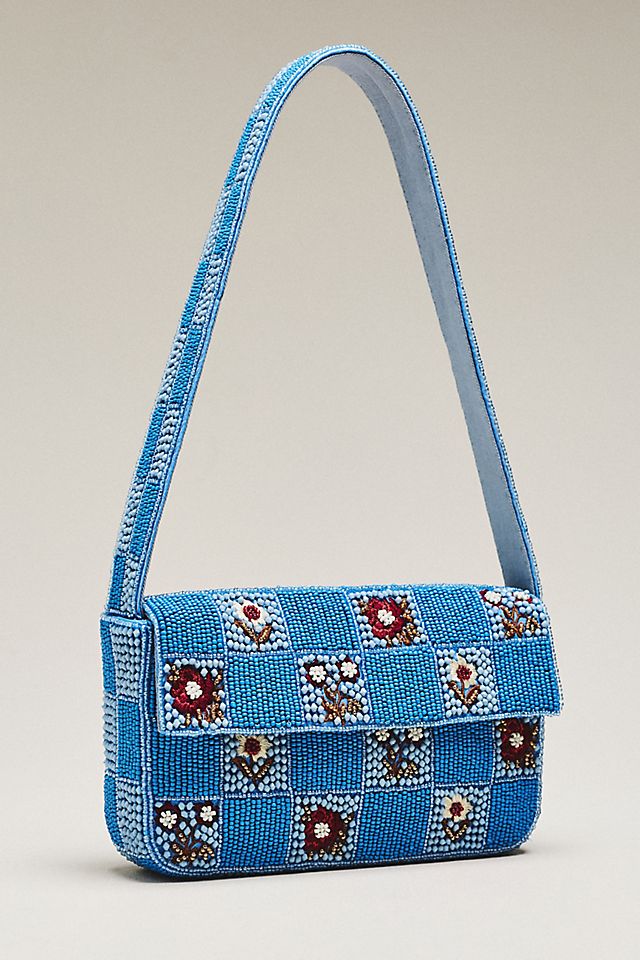 By Anthropologie Fiona Beaded Shoulder Bag Floral Edition