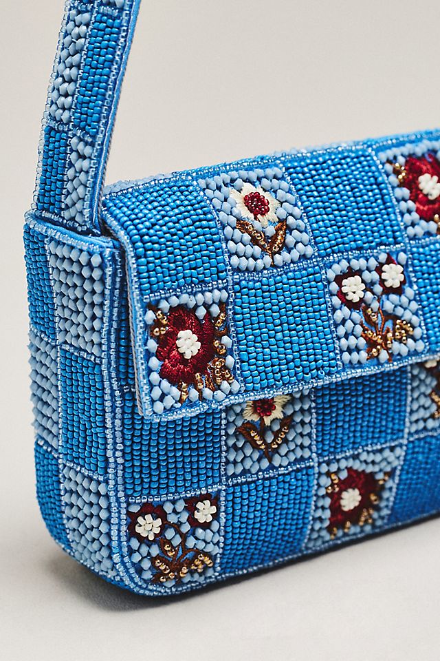 By Anthropologie Fiona Beaded Shoulder Bag Floral Edition
