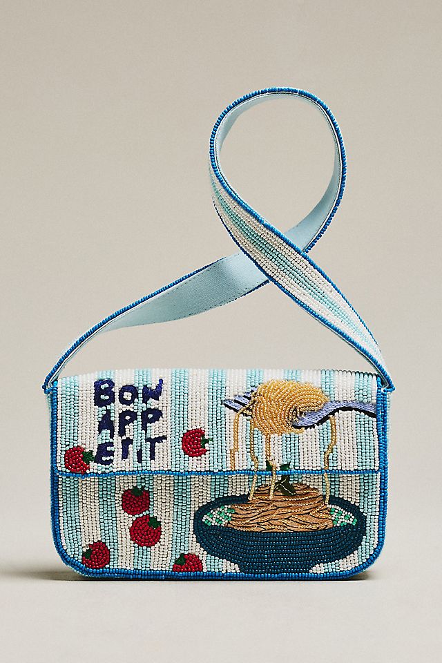 By Anthropologie Fiona Beaded Shoulder Bag