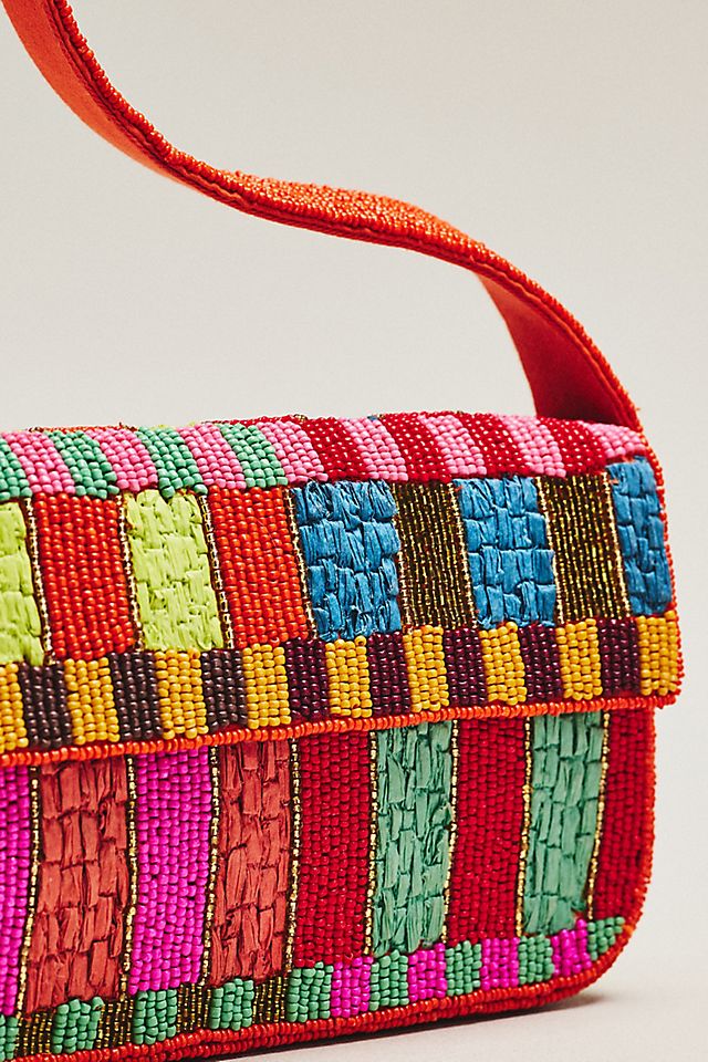 By Anthropologie Fiona Beaded Bag Geometric Edition